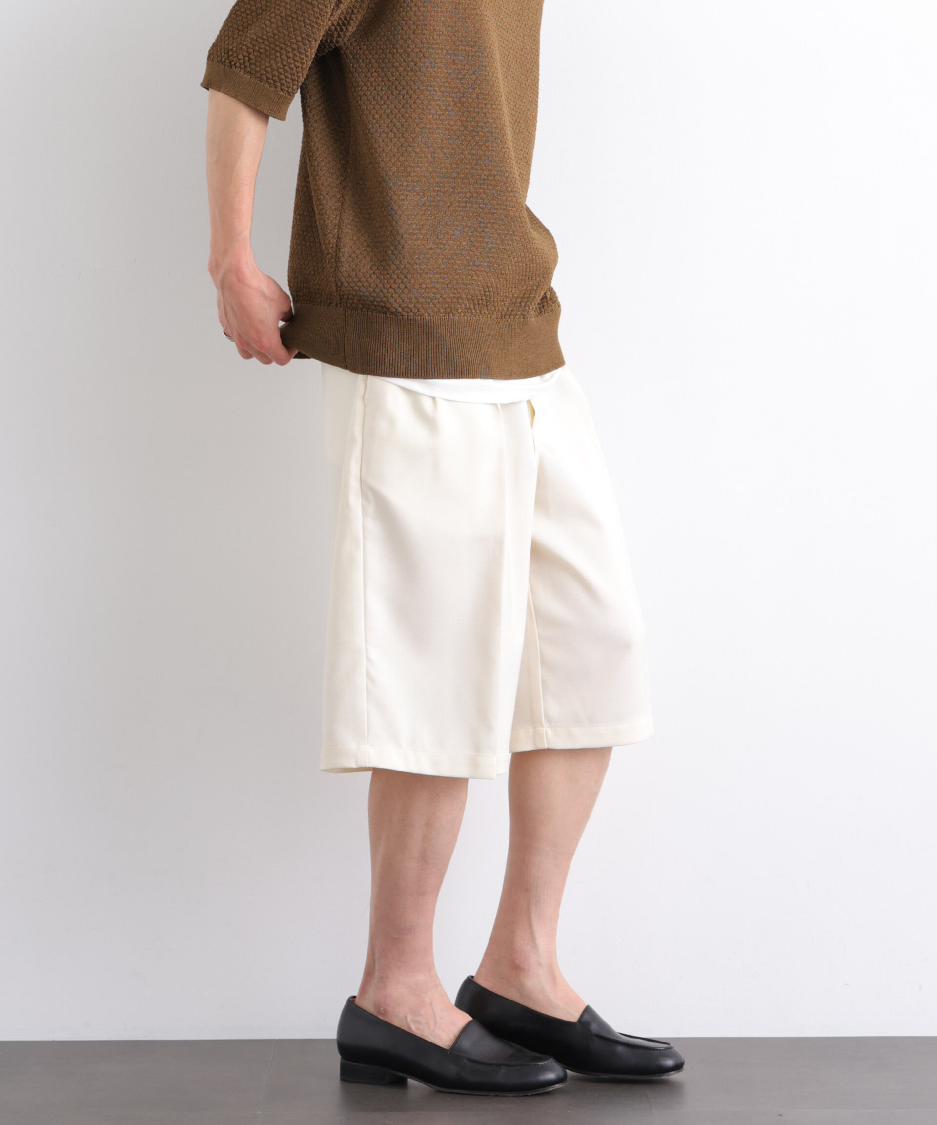 NANO universe「Dickies/別注 Wide Tuck Short Pants」|チノ|アイボリー7