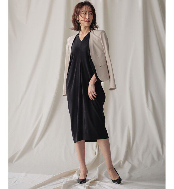 BEIGE,「【L-size】CINDY / Vネックドレス」|ワンピース|