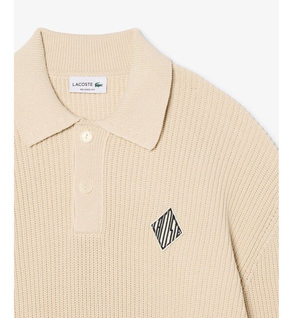 LACOSTE「ダイヤロゴパッチポロカラーニットセーター」|ニット・セーター|