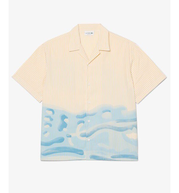 LACOSTE「ストライプ&ワニグラフィック オープンカラーシャツ」|シャツ・ブラウス|