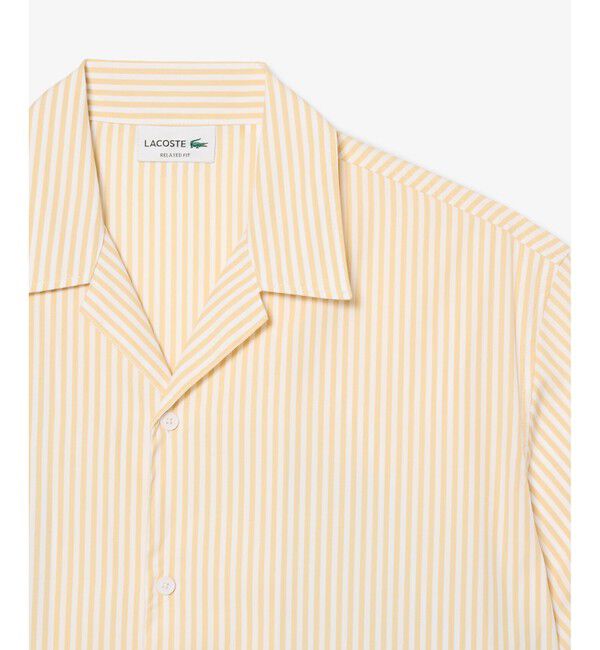 LACOSTE「ストライプ&ワニグラフィック オープンカラーシャツ」|シャツ・ブラウス|