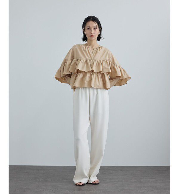 SALON adam et rope'「【WEB限定】フリルギャザーブラウス」|シャツ・ブラウス|