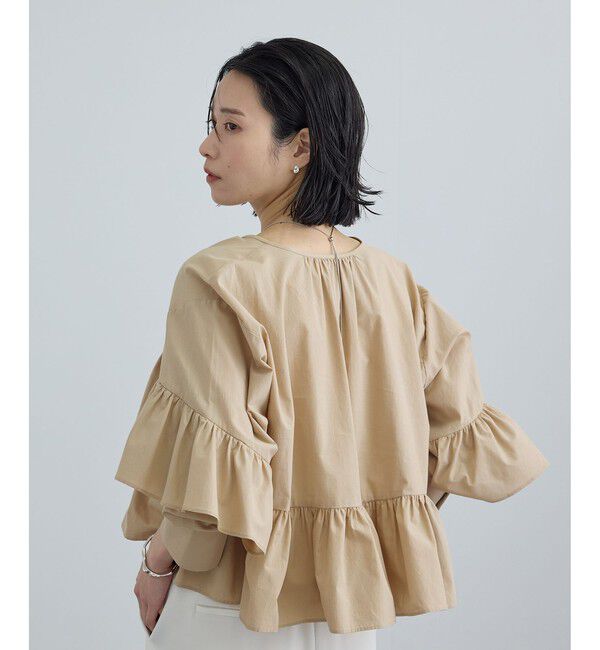 SALON adam et rope'「【WEB限定】フリルギャザーブラウス」|シャツ・ブラウス|