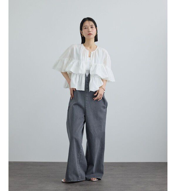 SALON adam et rope'「【WEB限定】フリルギャザーブラウス」|シャツ・ブラウス|