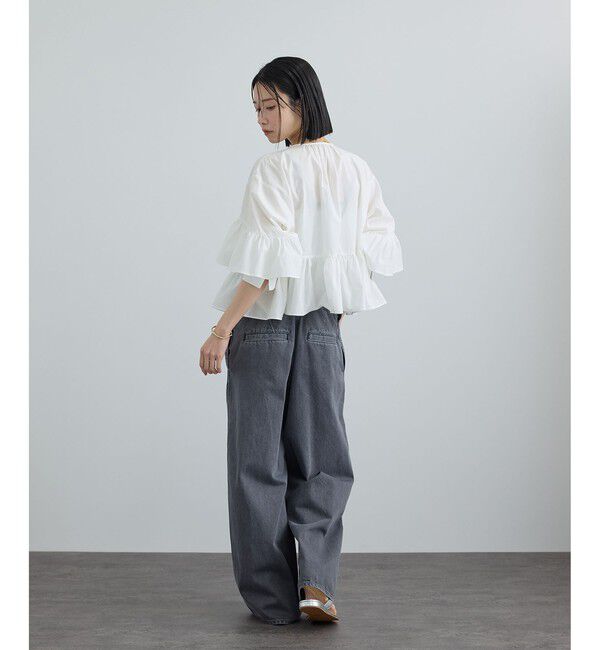 SALON adam et rope'「【WEB限定】フリルギャザーブラウス」|シャツ・ブラウス|