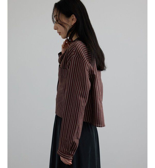 SALON adam et rope'「ACAR クロップドストライプシャツ」|シャツ・ブラウス|
