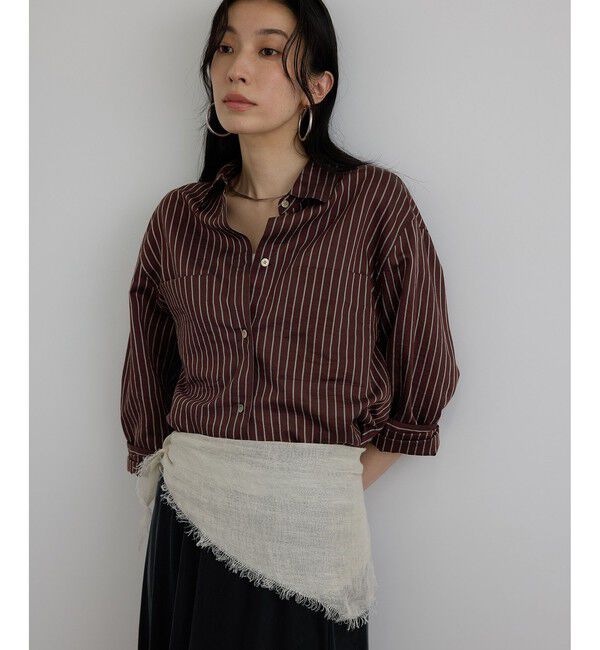 SALON adam et rope'「ACAR クロップドストライプシャツ」|シャツ・ブラウス|