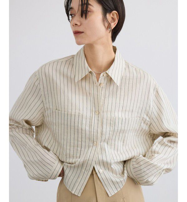 SALON adam et rope'「ACAR クロップドストライプシャツ」|シャツ・ブラウス|