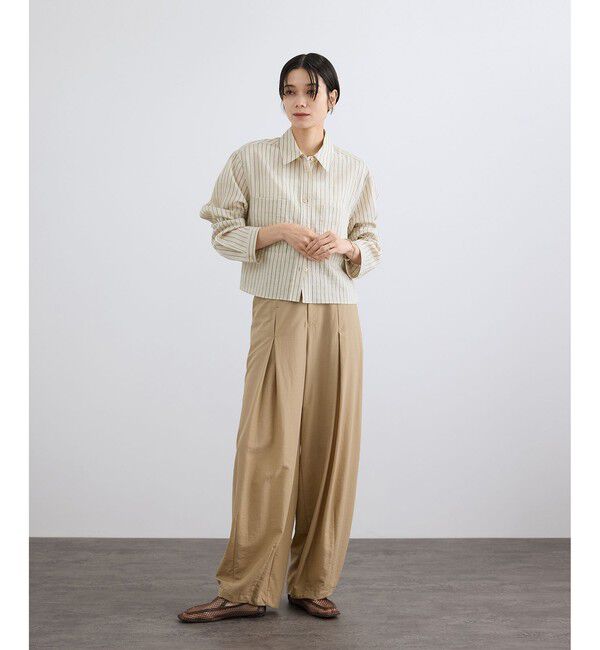 SALON adam et rope'「ACAR クロップドストライプシャツ」|シャツ・ブラウス|