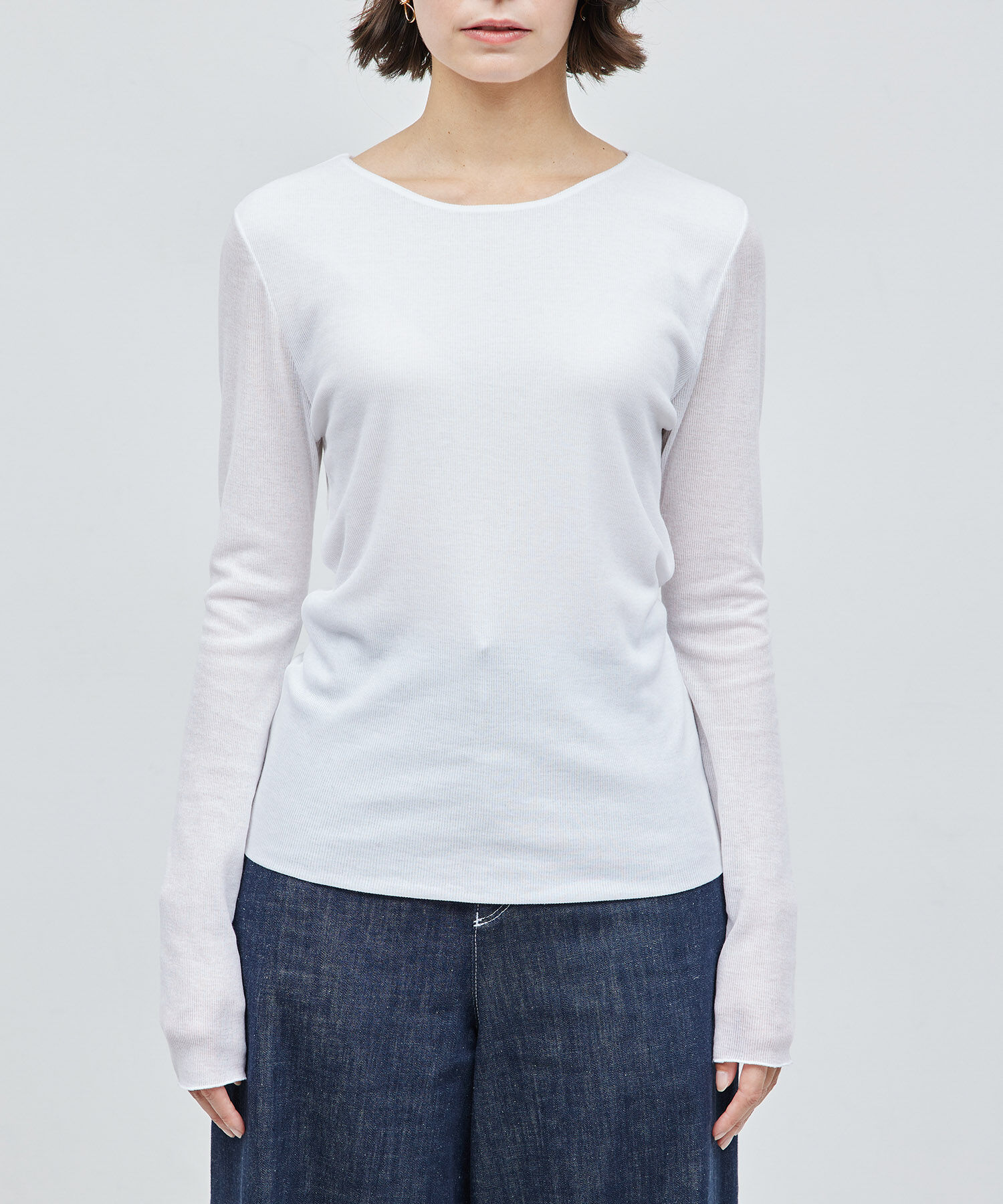 ROPE「【雑誌掲載】コットンナイロン二重仕立てシアープルオーバー」|Tシャツ・カットソー|