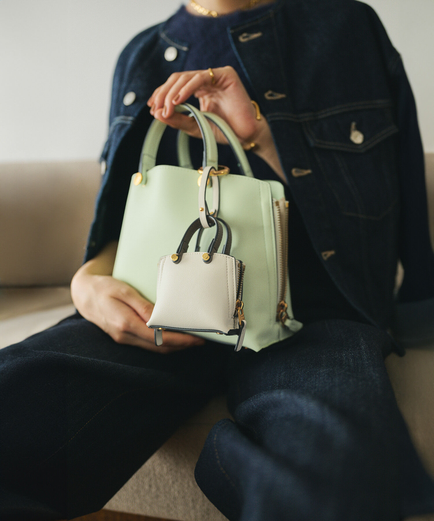 E'POR「【E'POR】Y BAG Mini【25SS】」|ハンドバッグ|ライトグリーン