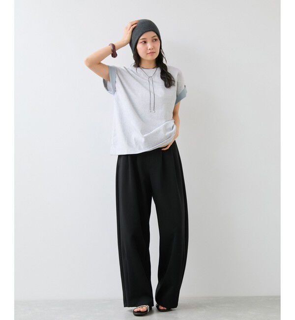 VIS「【WEB限定】天竺袖配色Tシャツ」|Tシャツ・カットソー|