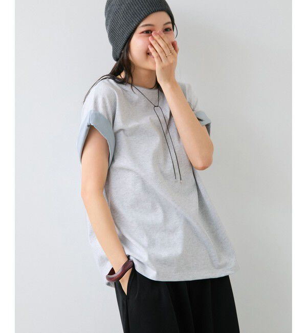 VIS「【WEB限定】天竺袖配色Tシャツ」|Tシャツ・カットソー|