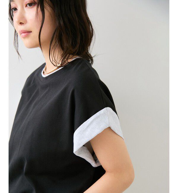 VIS「【WEB限定】天竺袖配色Tシャツ」|Tシャツ・カットソー|
