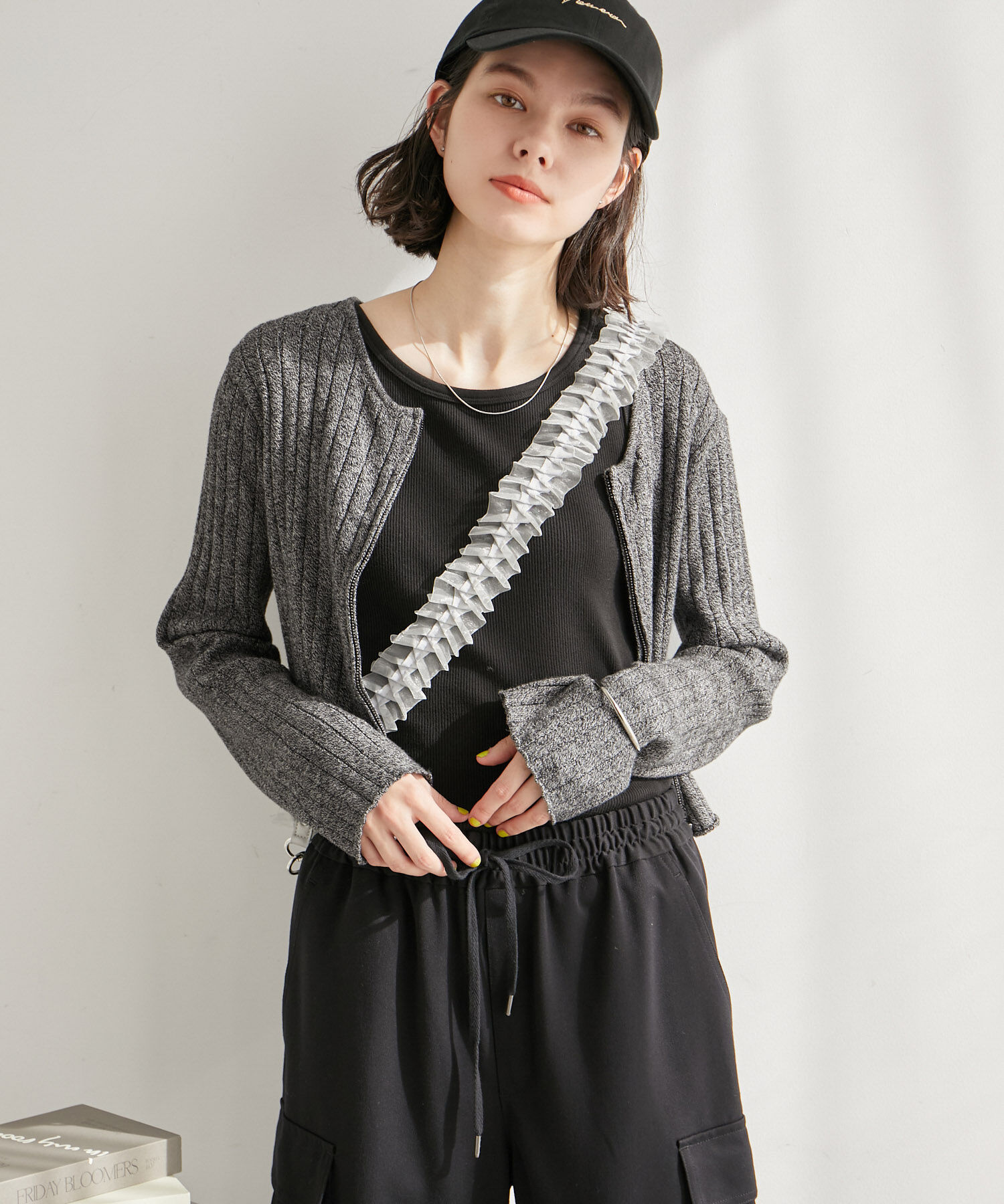 ROPE' PICNIC R「フロントジップショート丈メランジニットプルオーバー」|ニット・セーター|