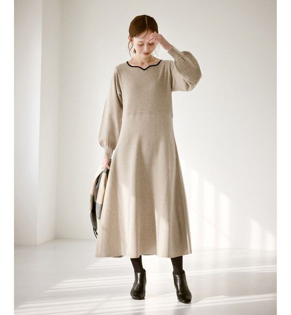 Rope&rsquo;Picnic「ハートネックニットワンピース」|ワンピース|