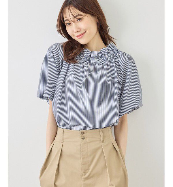 Rope&rsquo;Picnic「前後2WAYギャザーリボンデザインシャツ/UVケア・接触冷感・リンクコーデ」|シャツ・ブラウス|