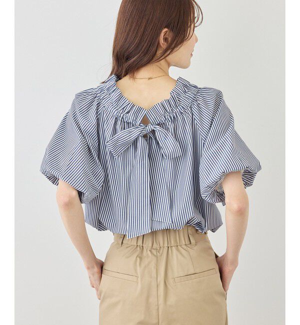 Rope&rsquo;Picnic「前後2WAYギャザーリボンデザインシャツ/UVケア・接触冷感・リンクコーデ」|シャツ・ブラウス|