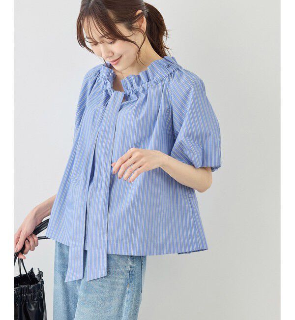 Rope&rsquo;Picnic「前後2WAYギャザーリボンデザインシャツ/UVケア・接触冷感・リンクコーデ」|シャツ・ブラウス|