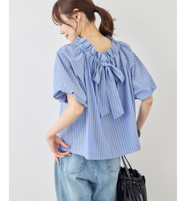 Rope&rsquo;Picnic「前後2WAYギャザーリボンデザインシャツ/UVケア・接触冷感・リンクコーデ」|シャツ・ブラウス|