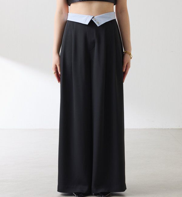  「《再入荷決定！SNSで人気》【Nuel/ヌエル】 2WAYハイウエストパンツ」|スラックス|
