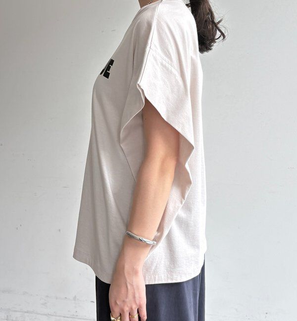  「袖タックフレンチメタリックロゴTEE」|Tシャツ・カットソー|