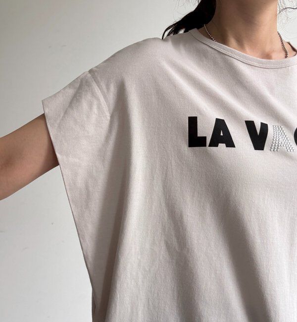  「袖タックフレンチメタリックロゴTEE」|Tシャツ・カットソー|