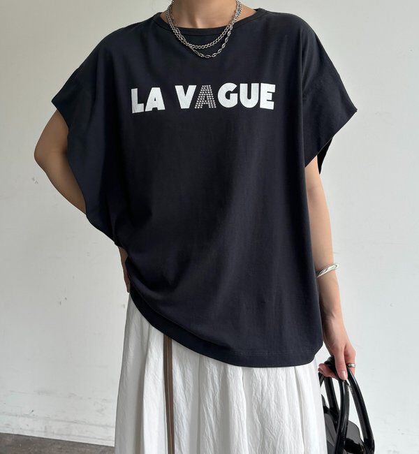  「袖タックフレンチメタリックロゴTEE」|Tシャツ・カットソー|