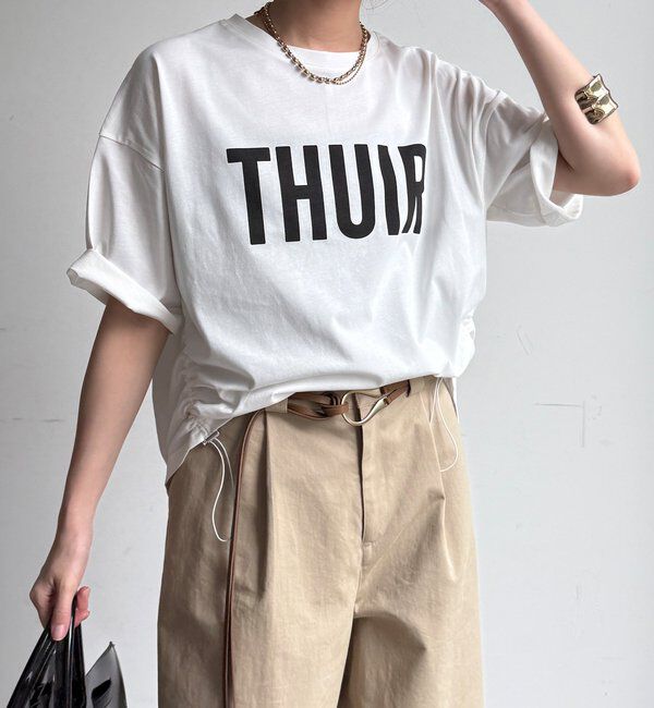  「【WEB限定】サイドドロストロゴTEE」|Tシャツ・カットソー|オフホワイト