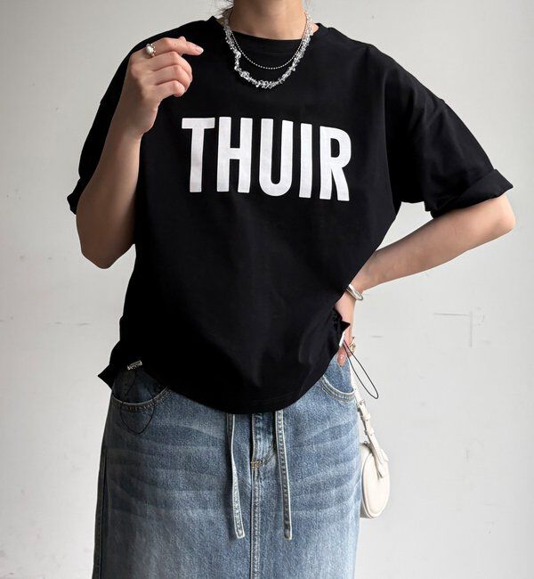 「【WEB限定】サイドドロストロゴTEE」|Tシャツ・カットソー|