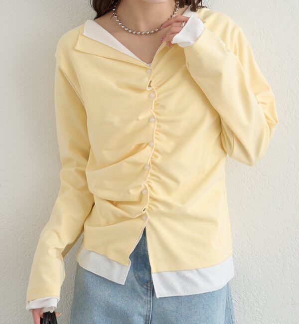  「配色カットソー」|Tシャツ・カットソー|イエロー