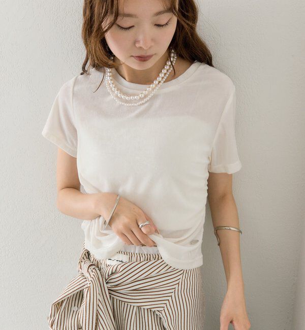  「【BLK/WEB限定カラー】ベロアTシャツ」|Tシャツ・カットソー|