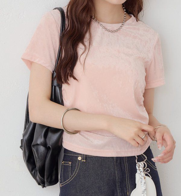  「【BLK/WEB限定カラー】ベロアTシャツ」|Tシャツ・カットソー|