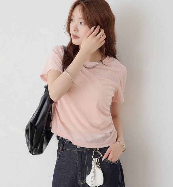  「【BLK/WEB限定カラー】ベロアTシャツ」|Tシャツ・カットソー|