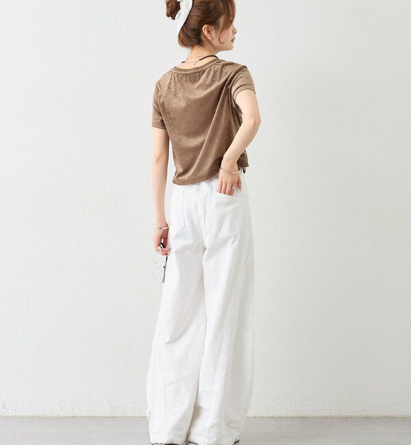 「【BLK/WEB限定カラー】ベロアTシャツ」|Tシャツ・カットソー|
