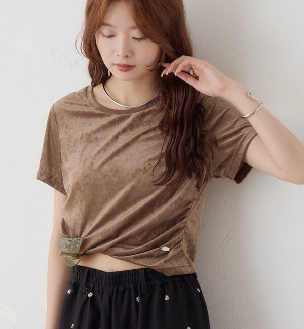  「【BLK/WEB限定カラー】ベロアTシャツ」|Tシャツ・カットソー|