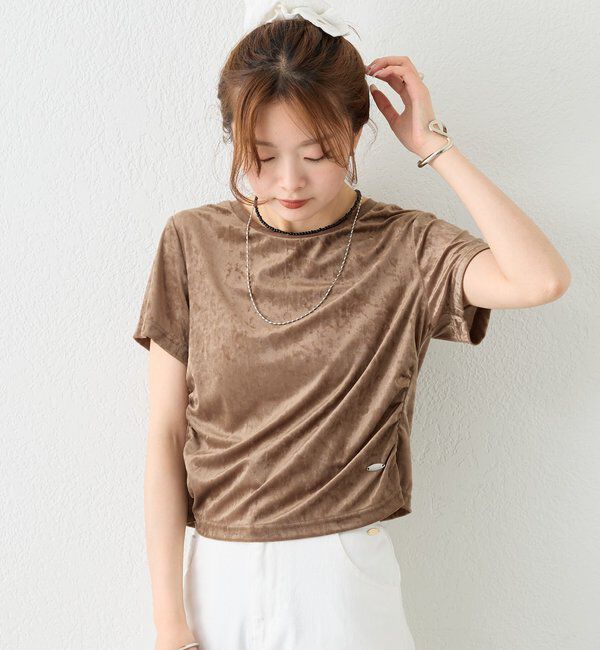  「【BLK/WEB限定カラー】ベロアTシャツ」|Tシャツ・カットソー|