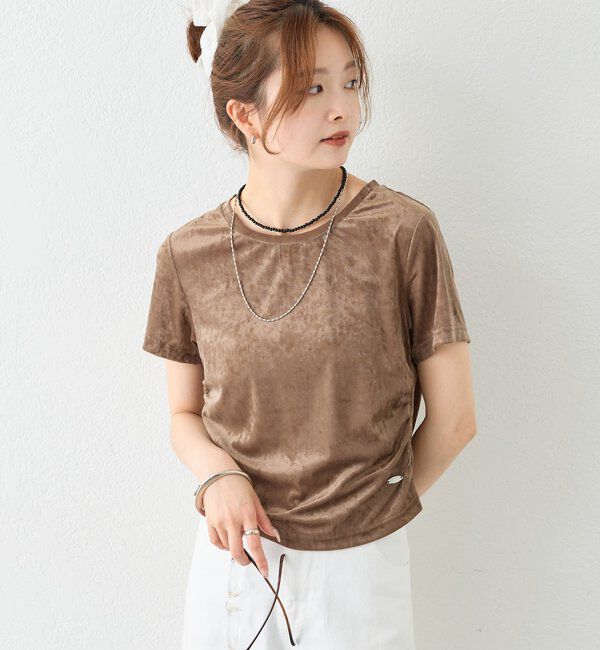  「【BLK/WEB限定カラー】ベロアTシャツ」|Tシャツ・カットソー|