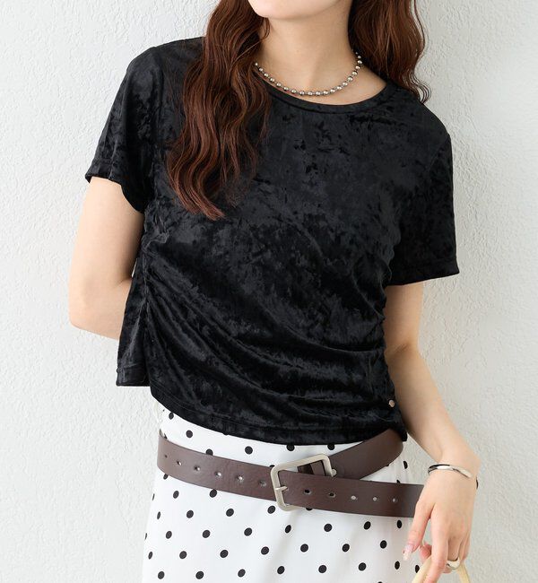  「【BLK/WEB限定カラー】ベロアTシャツ」|Tシャツ・カットソー|