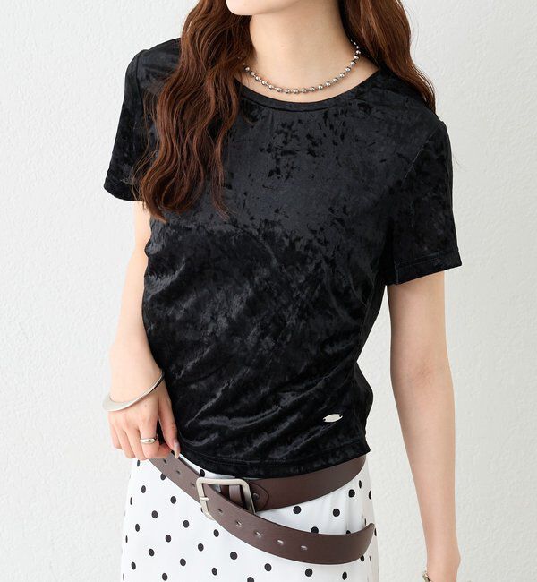  「【BLK/WEB限定カラー】ベロアTシャツ」|Tシャツ・カットソー|