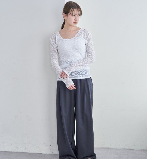  「【再入荷】レースレイヤードカットソー」|Tシャツ・カットソー|