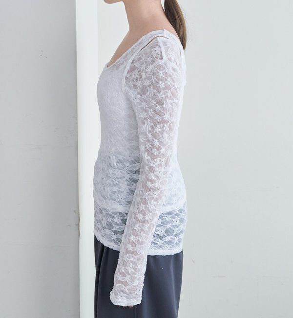  「【再入荷】レースレイヤードカットソー」|Tシャツ・カットソー|