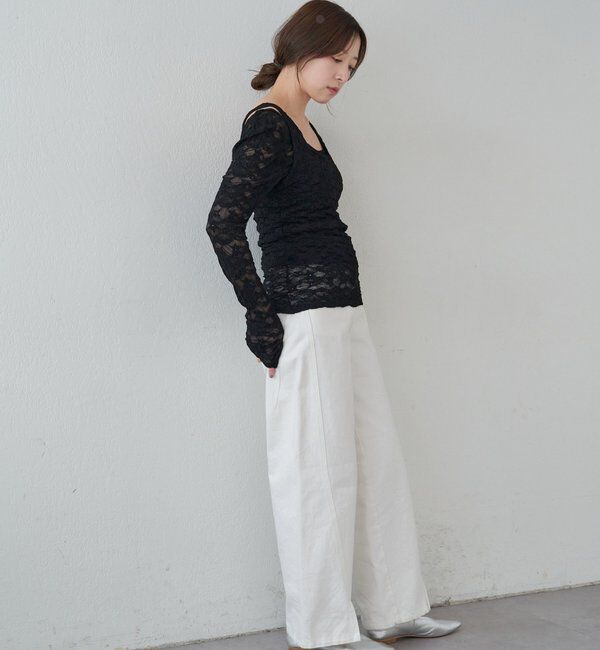  「【再入荷】レースレイヤードカットソー」|Tシャツ・カットソー|