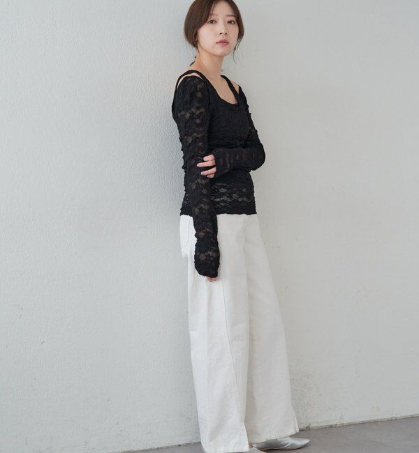  「【再入荷】レースレイヤードカットソー」|Tシャツ・カットソー|