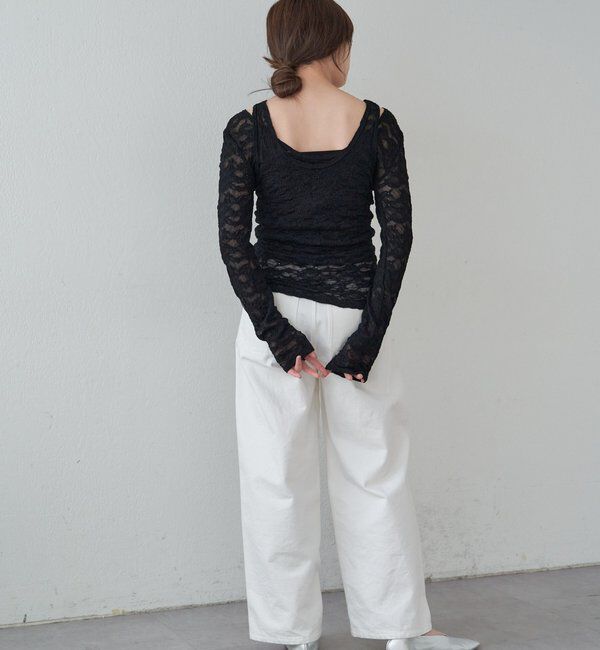  「【再入荷】レースレイヤードカットソー」|Tシャツ・カットソー|