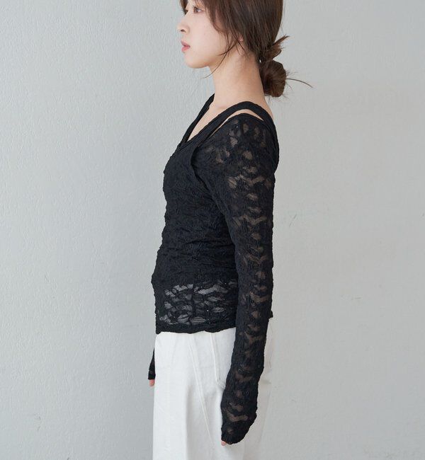  「【再入荷】レースレイヤードカットソー」|Tシャツ・カットソー|