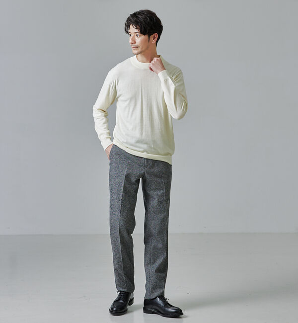 ABAHOUSE「【シルクの様な光沢】カシミヤ　モックネック　ニット」|ニット・セーター|