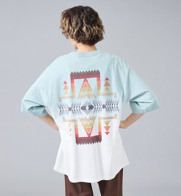 ABAHOUSE「【PENDLETON/ペンドルトン】グラデーション ダイバックプリント Tシャツ」|Tシャツ・カットソー|ブルー系その他1