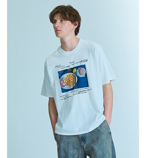 ABAHOUSE「WEEKEND BREAKFAST プリントTシャツ / オーバーサイズ/ LE」|Tシャツ・カットソー|