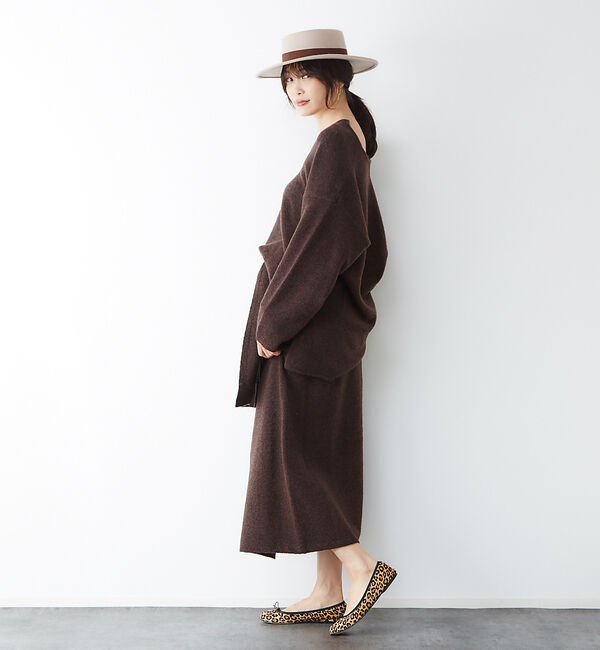 Rouge vif「ヤク混ニットラップスカート」|スカート|